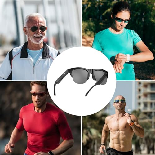 Smart Sunglasses Bone Conduction, Wireless Uv Block Sports Glasses, Bone Conduction Tech Outdoor Use, High Performance Smart Eyewear, Uv-resistant Sports Sunglasses for Walking, Riding