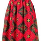 OLIPHEE Women's African Boho Dress Vintage Floor Length High Waist Multiway Bandage Dress Ethnic Costume S, Red Geometric