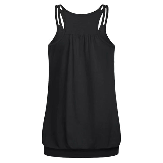 Womens Summer V Neck Camisole Sleeveless Tops UK Strapless Top Floral Vest Tops Solid Flared Swing Top Pleated Blouse Casual Loose Summer Tee Top Blouse Tunic Ladies Black