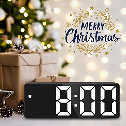 Criacr Digital Alarm Clock Bedside with 6.5" Large Display, Type-C/Battery Powered Alarm Clock with Snooze, Date, Bedside Clock with 5 Levels Adjustable Brightness, DST Function, for Bedroom,Office