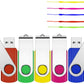 4GB Memory Stick 5 Pack, KROCEUS USB Flash Drive 2.0 Swivel Thumb Drives Data Storage Jump Drive Zip Drive USB Sticks External Devices with Led Indicator and Lanyard(Multicolor)