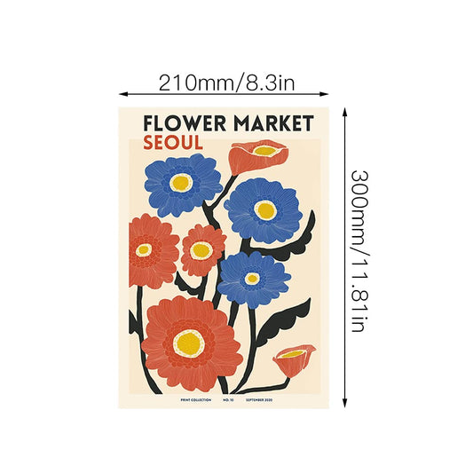 milaosk 6Pcs Floral Drawing Posters A4, Matisse Poster Art Poster Flower Market Wall Art Prints Unframed Vintage Flower Art Pictures Wall Decor for Room Aesthetic