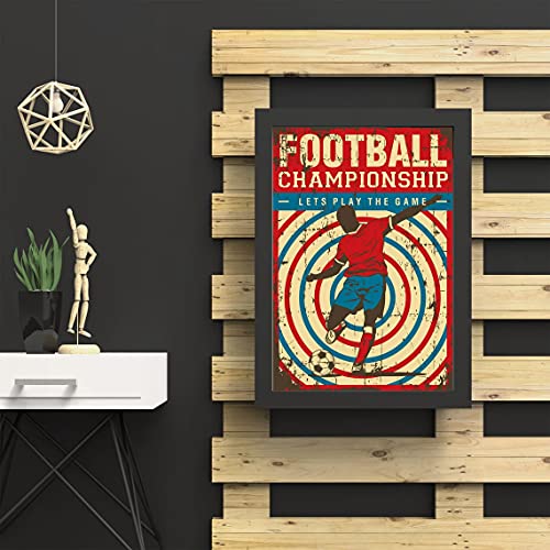 Football Sport Retro Pop Art Soccer Canvas Poster Alternative Deco Artwork Minimalist Poster Wall Art Frameless (Size : 40x60cm no frame)