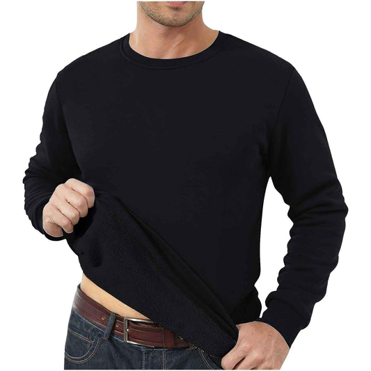 Deal Of The Day Today Thermals Men Thermal Tops Mens Base Layer Tops Thermal Underwear Mens Thermal Shirt Men Thermal Underwear Men's Large Size Warm Outside Top Warehouse Clearance Uk Black