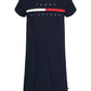 Tommy Hilfiger Girls' Short Sleeve Flag T-Shirt Dress, Relaxed Fit with Classic Logo Design & Crewneck, Navy Blazer, 6