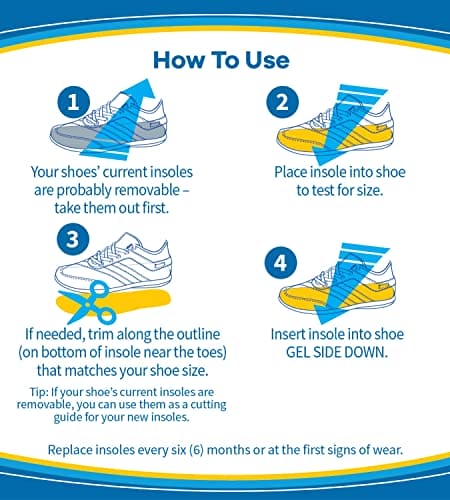 Dr. Scholl's Energizing Comfort Everyday Insoles with Massaging Gel®, On Feet All-Day, Shock Absorbing, Arch Support,Trim Inserts to Fit Shoes, Men's Size 8-14, 1 Pair