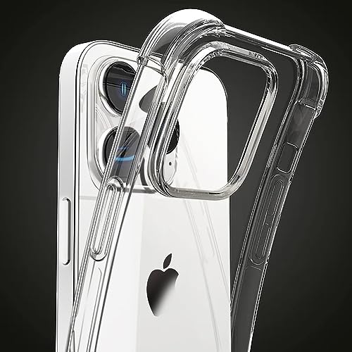 Melomon Case for iPhone 16 Pro Max, Advanced Airbag Drop Protection, Transparent Hard Back PC & Shockproof TPU Bumper Phone Cover, Anti-Scratch, for iPhone 16 Pro Max 6.9-Inch (2024) - Crystal Clear