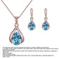 YSoutstripdu Jewelry Set For Women, Women Cubic Zirconia Water Drop Pendant Necklace Ear Stud Earrings