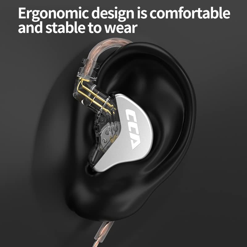 erjigo Wired in-Ear Earbuds Headphones CCA CRA Dynamic Crystal-Clear Sound, Ergonomic Comfort-Fit, 10mm Dynamic Driver, Noise Isolating, Bass Driven Sound (Without mic, White)