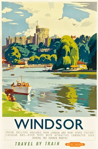 TX340 Vintage Windsor Castle British Railway Travel Poster Re-Print - A4 (297 x 210mm) 11.7" x 8.3"