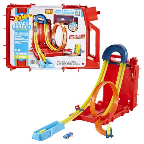 Hot Wheels Track Builder Unlimited Fuel Can Stunt Box, Track Build for Stunting and Storing Toy Cars, Build and Rebuild Track, Easy to Connect Racetrack, Toys for Ages 6 to 12, One Pack, HDX78