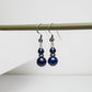 TreasureBay Handmade Women's Natural Gemstone Double Beads and Sterling Silver Dangle Drop Earrings | Gift for Women, Girls (Blue Lapis Lazuli)