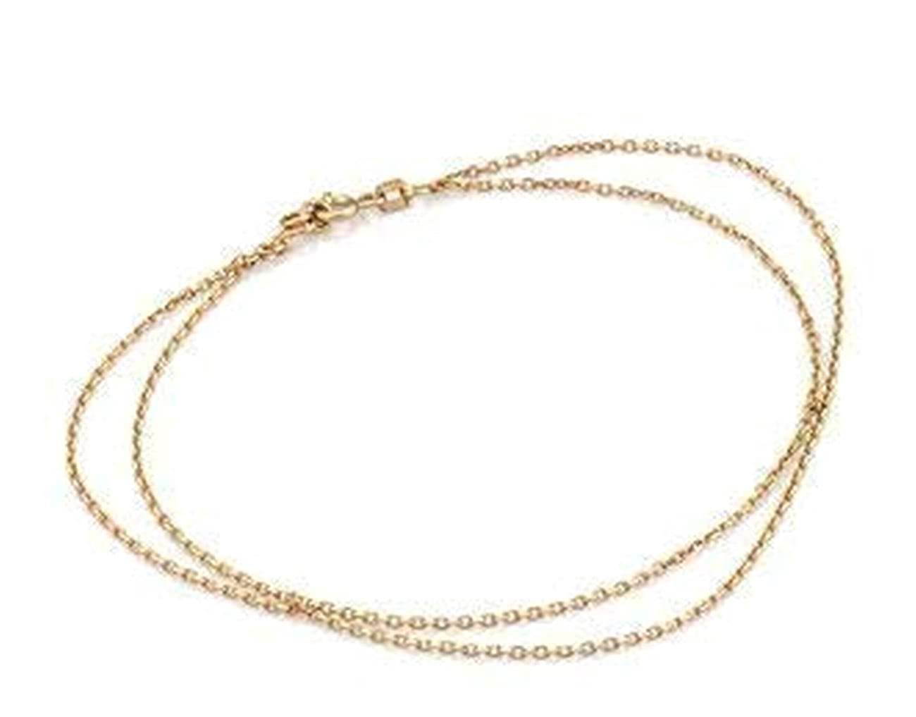 14K Gold Double Chain Anklet, Double Strand Gold Chain Anklet, Plain Gold Anklet, Gold Link Chain Body Jewelry for Women Girls