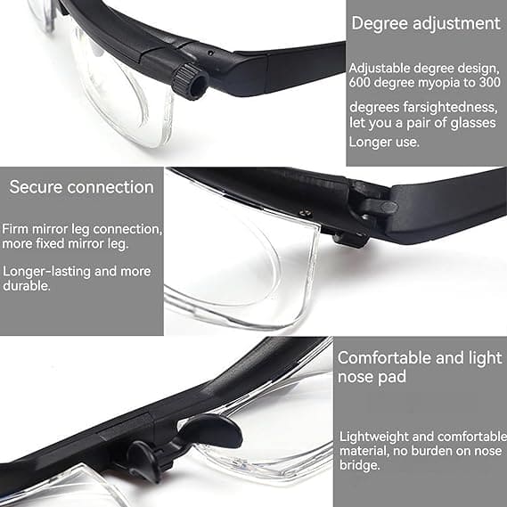 TEULN Flex Focal Adjustable Glasses, Focus Adjustable Glasses Dial Vision, Flexvision Adjustable Vision Glasses Near (2)