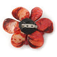 Avalaya Red Shell Flower Brooch - 75mm Diameter