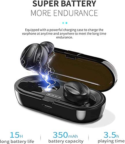 Bluetooth Headphones, Bluetooth 5.0 Wireless Earphones in Ear Stereo Sound Microphone Mini Wireless Earbuds with Headphones and Portable Charging Case for iOS Android PC XA-2