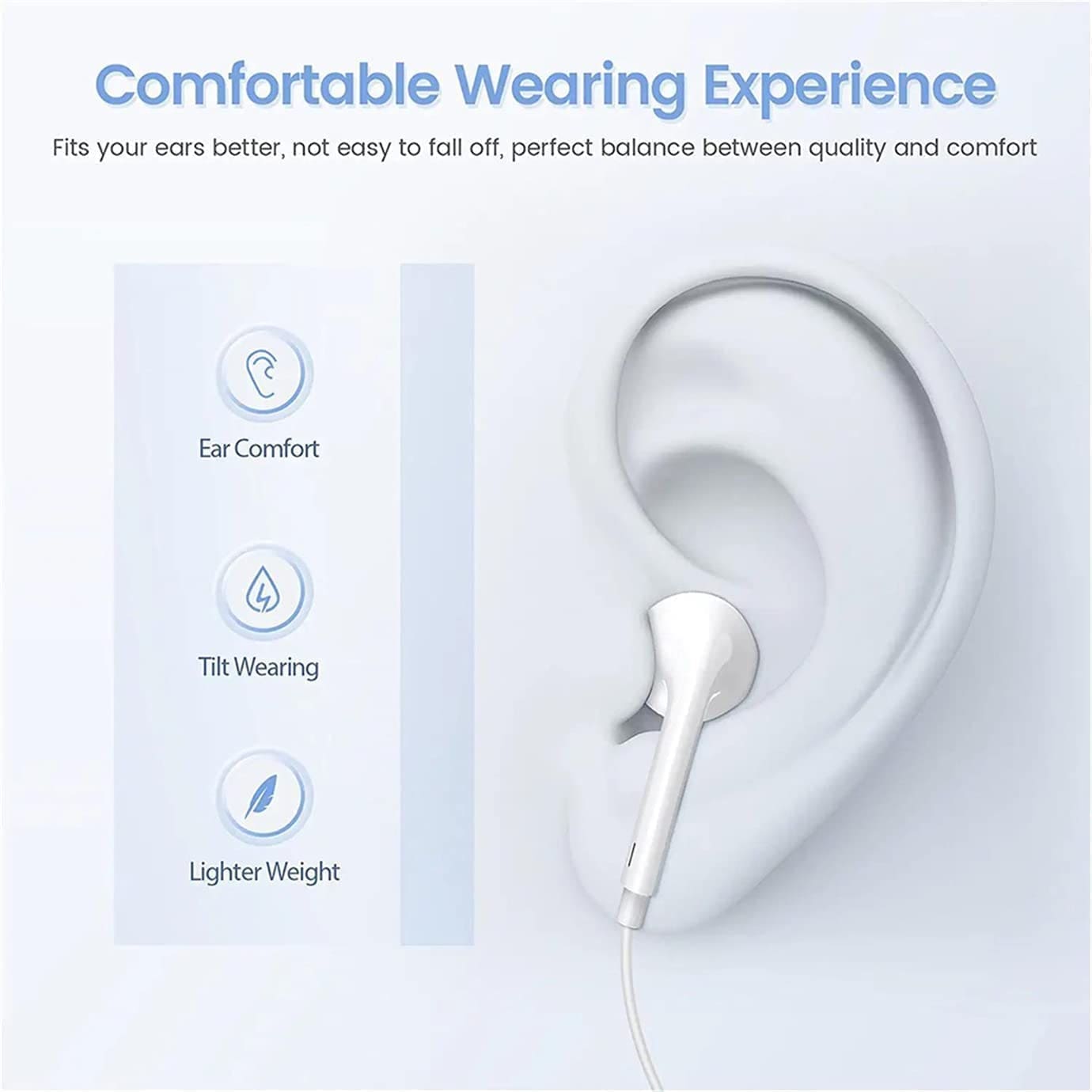 2 Pack-Apple Earbuds with 3.5mm Plug Wired Headphones/Earphones【with Apple MFi Certified】 Built-in Microphone & Volume Control Compatible with iPhone,iPad,Computer,Android Most 3.5mm Audio Devices