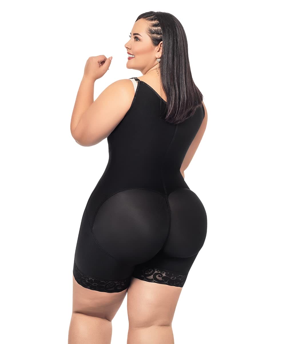 Forma Tu Cuerpo, Faja Colombiana, FTC Short Bodysuit, half back coverage shapewear, side zipper Girdle & Butt Lifer, 4XS