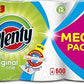 PLENTY Kitchen Towel, 6 White Rolls, 600 Sheets of Kitchen Roll, 2-Ply Tissue