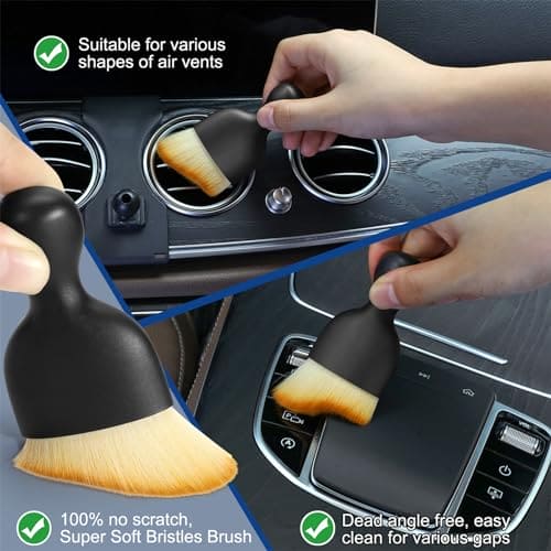 Fitosy Car Interior Duster Detail Brush Cleaning Gel Kit, Soft Dash Vent Dusting Car Slime Putty Detailing Brushes Accessories Essentials Supplies Tools for Auto,Truck,SUV,RV