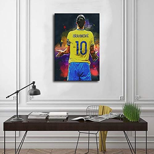 Zlatan Ibrahimovic Poster Soccer Football Pop Art Player 7 Canvas Wall Art Decor Paintings for Living Room Home Decoration 12×18inch(30×45cm) Unframe-style1