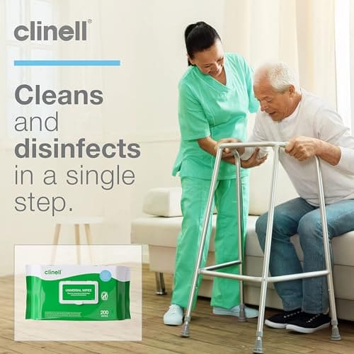 Clinell Universal Cleaning and Disinfectant Wipes for Surfaces - Pack of 200 Wipes - Multi Purpose Wipes, Kills 99.99% of Germs, Quick Action - 275mm x 200mm