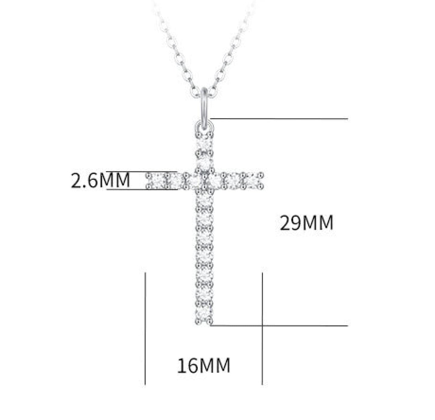 Women'S Sterling Silver Necklaces, Cut Moissanite Necklaces, Cross Pendants, Classic Jewelry Necklaces For Men And Women, One Size, Sterling Silver, precious gem