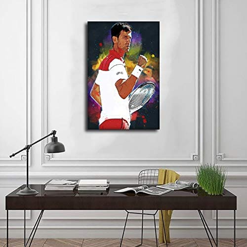 Novak Djokovic Tennis Poster Pop Art Canvas Wall Art Decor Paintings for Living Room Home Decoration 12×18inch(30×45cm) Unframe-style1