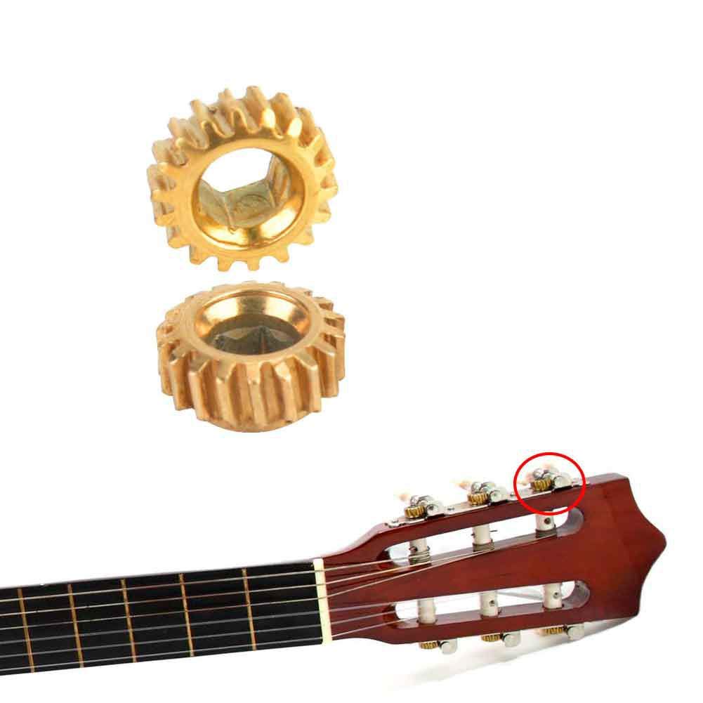 Guitar Tuning Gears, Tuning Peg Gear Machine Heads Gear Guitar Gear Guitar Shafts Gears Hexagonal (4mm) Open Hole Gears Guitar Parts 6pcs For Classical Guitar Performance Accessory