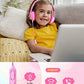 DOQAUS Headphones for Kids, Children Headphones for Boys Girls with 74/85/94dB Volume Limited, Stereo Sound, Share Function, Wired Kids Headphones with Microphone for School/Travel/Phone/PC/MP3, Pink