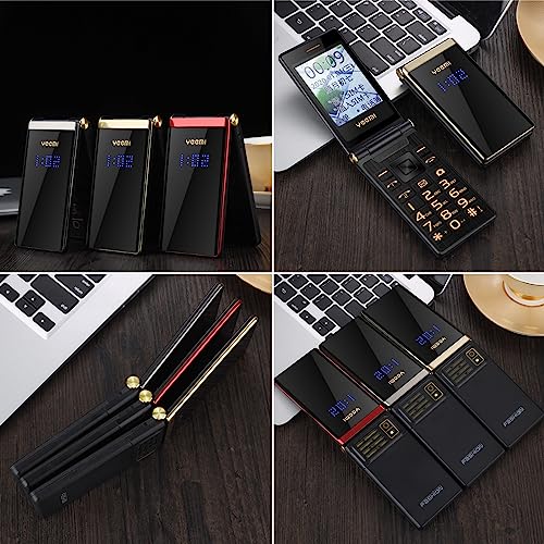 Flip Phone for Seniors, 2.8 Inch Screen Big Button Unlocked Cell Phone, Long Standby 5900mAh Battery, Loud Volume, Dual SIM Cards, Support Flashlight Camera, MP3, SOS (Tarnish Color)