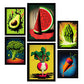 Nacnic Balanced Diet Posters. Full colour Prints of Fruits, Vegetables and Healthy Food in Urban Art Style. Aesthetic Illustrations for Interior Design and Decoration. A4 & A3.