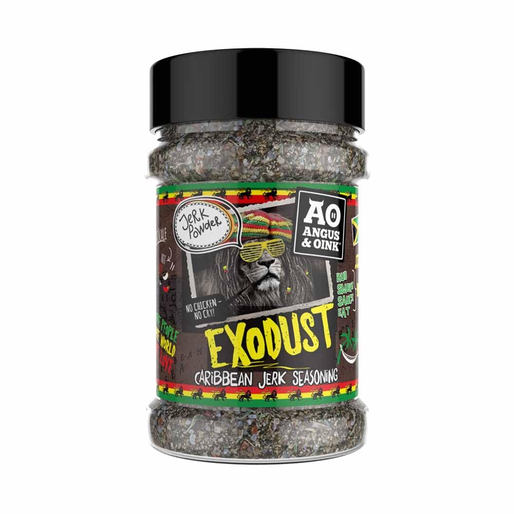 Angus & Oink Exodust Caribbean Hot Jerk Seasoning | Perfect for Jerk Chicken, Pork, Fish & More | Fruity & Tangy Salsa Pairing | Gluten Free, Vegan Friendly |230g