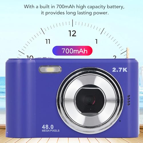 Digital Camera, 1080P 44MP HD Vlogging Camera CCD with 2.4inch Screen, Auto Focus Rechargeable Photography Camera with Flash for Beginners, Kids, Boys, Girls, Compact Video