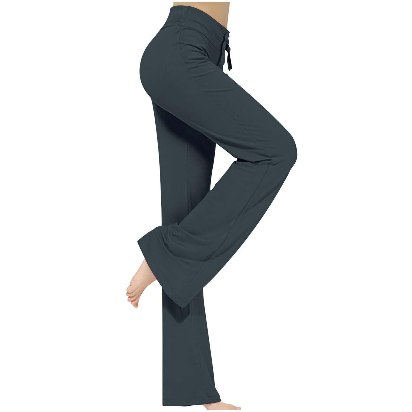 Special Deals of The Day Black Yoga Pants Flared Yoga Pants for Women Hippie Pants Ladies Trousers Elasticated Waist Flared Trousers Cotton Jersey Foldover Pants