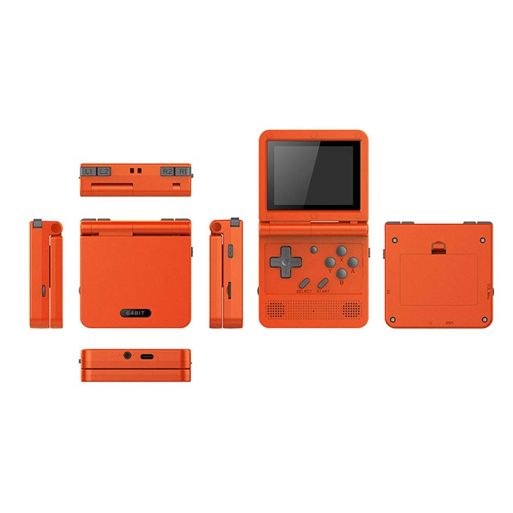 Goolrc Handheld Game Console 3-inch IPS Screen Open Flip Handheld Console with 16G TF Card Built in 2000 Games Portable Mini Retro Game Console for Kids Red