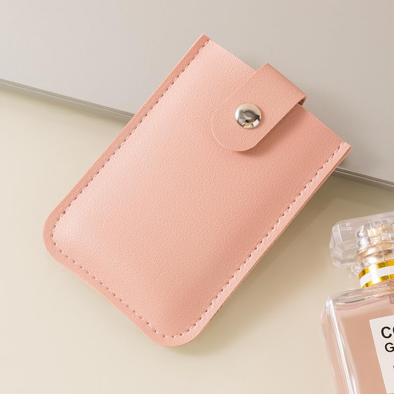 ASIEIT Wallet Multi-Card Slots Pull Out Card Holder Ultra-Thin Card Holder with Press Button Minimalist for Money Cards (Pink)