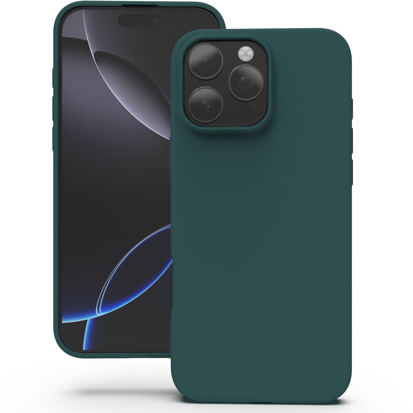 YATWIN Silicone Case for iPhone 16 Pro Max, Soft-Touch, Shockproof, DustProof, Antiskid Full Body Armour Phone Cover for Apple iPhone 16 Pro Max - Dark Green