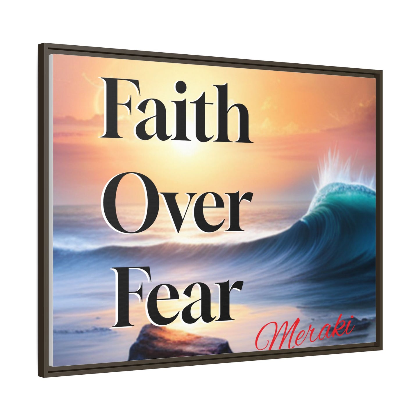 Faith over fear Matte Canvas, Framed (Multi-color) by Meraki  studio