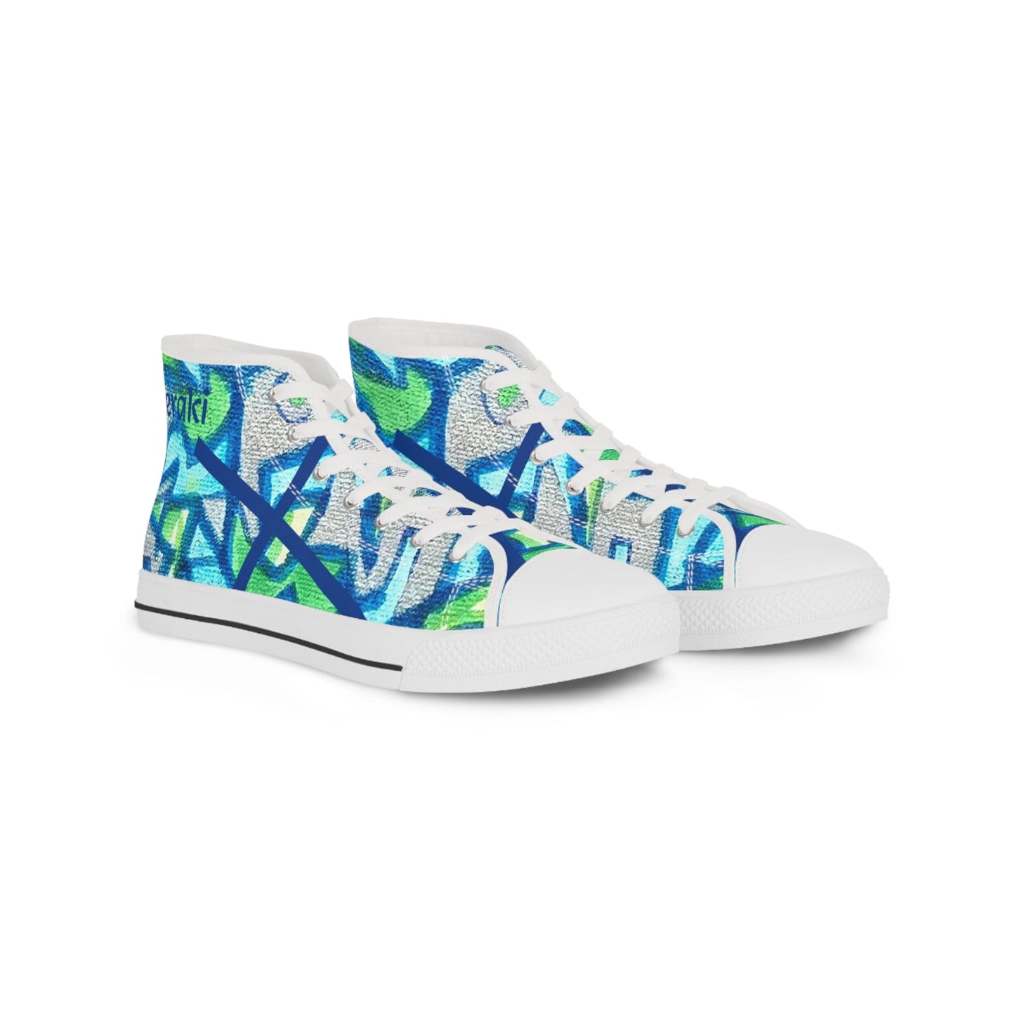 Meraki High Top Sneakers hand made prints