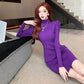 Elegant Knitting Slim Dresses For Women Solid Turtleneck Long Sleeve High Waist Bottoming Hip Wrap Dress