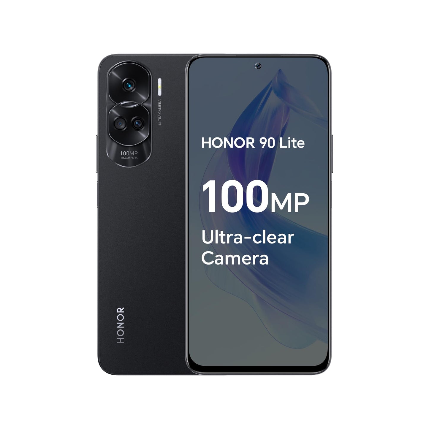 HONOR 90 Lite Smartphone 5G with 100MP Triple Camera, 8+256GB, 6,7” 90Hz Display, 4500mAh, Dual SIM, Android 13, Midnight Black