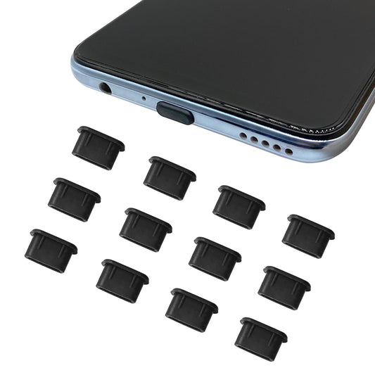 Desenda 12pcs USB Type C Anti Dust Cap Cover Port Plugs Protector Compatible with iPhone 15 Samsung Galaxy S21/S20/S22 Plus Ultra HUAWEI Mate 30 for All Type-C Smartphones and Tablets - Black