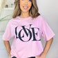 Womens Love Slogan Short Sleeve Oversized Printed Casual Summer Baggy Fashion Ladies Tshirt Tee Plus Size Top (Pink, SM (UK 8-10))