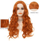 Siudus Ginger Wig Long Curly Wavy Wigs for Women Synthetic Natural Middle Part Copper Red Wig for Daily Party Use