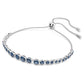 Swarovski Emily Bracelet, Blue Mixed Round-Cut Crystals and Rhodium-Plated, from the Emily Collection