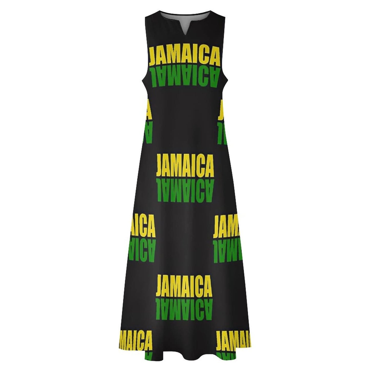 TAIZIYEAH Long Dress Jamaica Flag Women's Summer Casual Loose Dress Long Dress Short Sleeve for Girls Fashion Skirts L