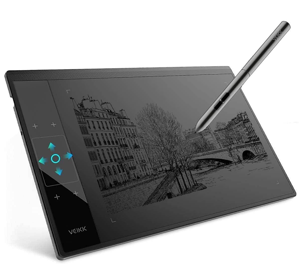 Digital Graphics Drawing Tablet, 4 Touch Keys 1 Panel, Battery-free Pen, Pad VEIKK A30 Electronic Writing Tablet for Laptop PC Android Mac Windows Linux and Chrome OS