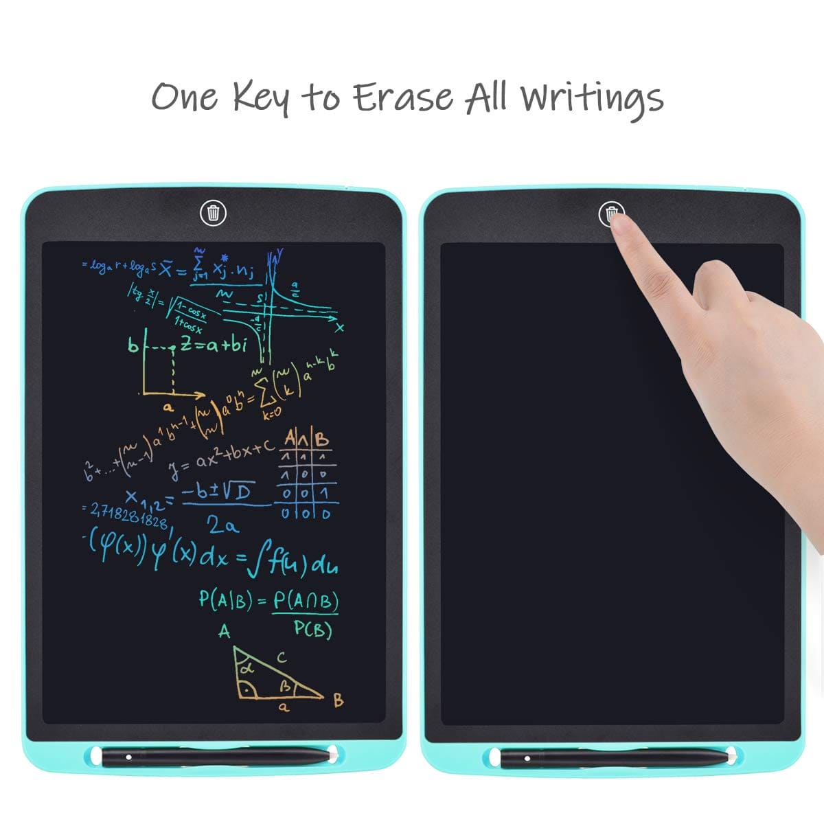 LCD Writing Tablet, 12 Inch Colorful Digital ewriter Electronic Graphics Tablet Portable Board Handwriting Drawing Tablet Pad for Kids Adults Home School Office (blue-12")