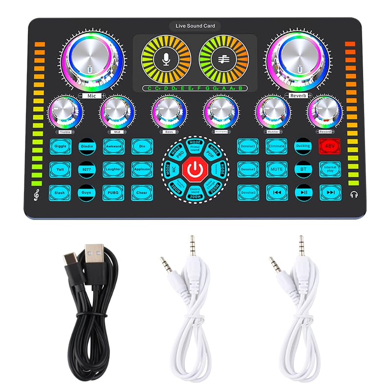 Q7 Professional Audio Mixer,Voice Changer and Audio Interface with DJ Mixer Effects,Podcast Production Studio Equipment,for Podcasting/Gaming/Karaoke/Tiktok/YouTube Streaming